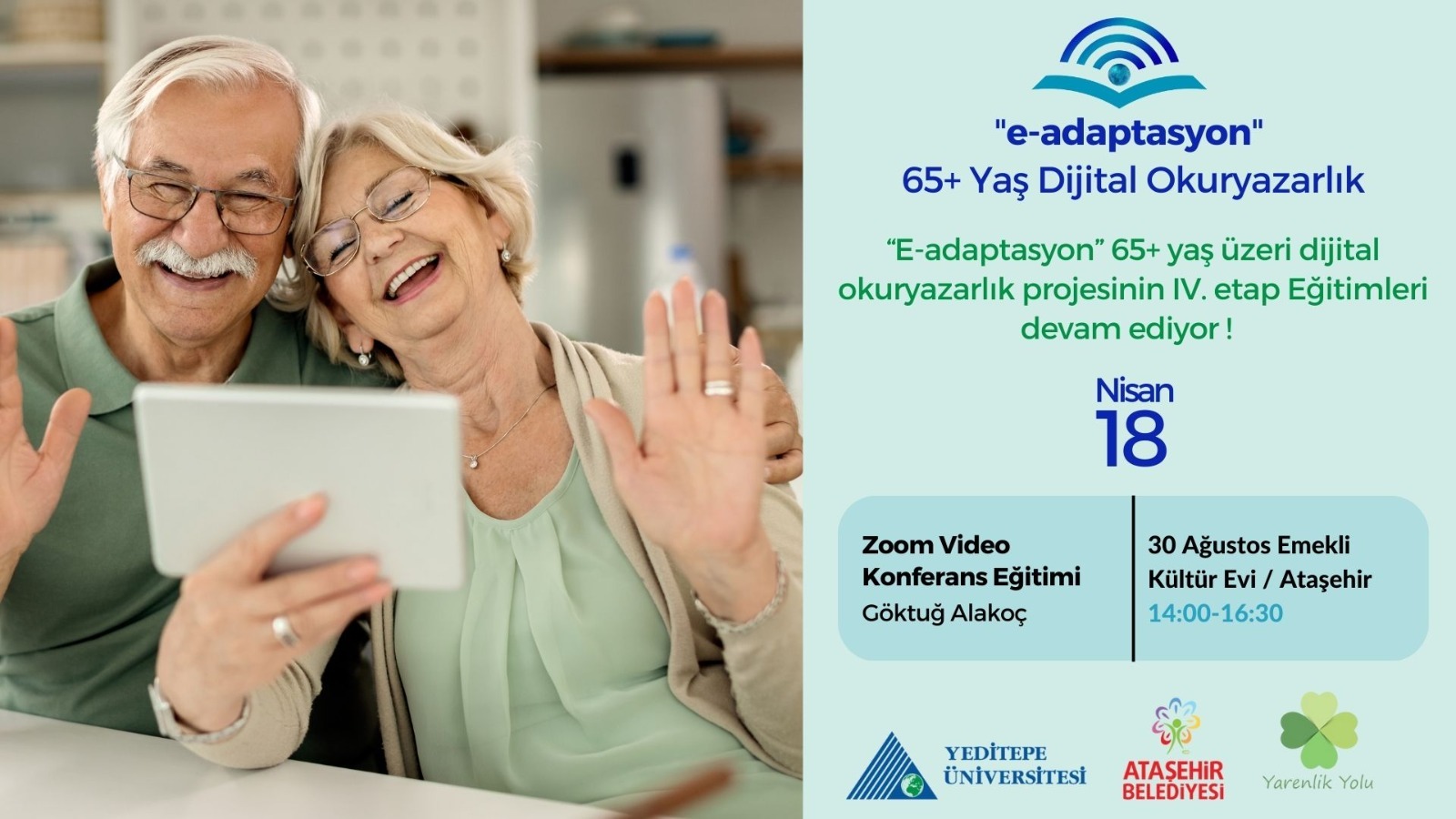 “65+yaş Dijital Adaptasyon” 4.Etap 4. Hafta eğitimi ile devam ediyor!