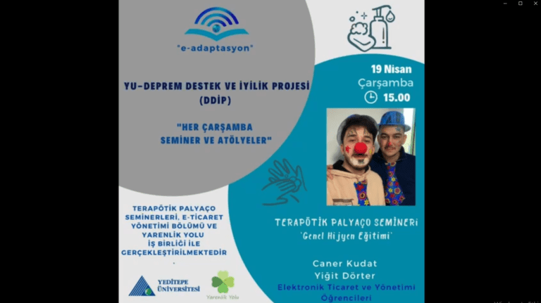 YU Deprem Destek ve İyilik projesi kapsamında 19 Nisan haftasında “Genel Hijyen Eğitimi” seminerini gerçekleştirdik.