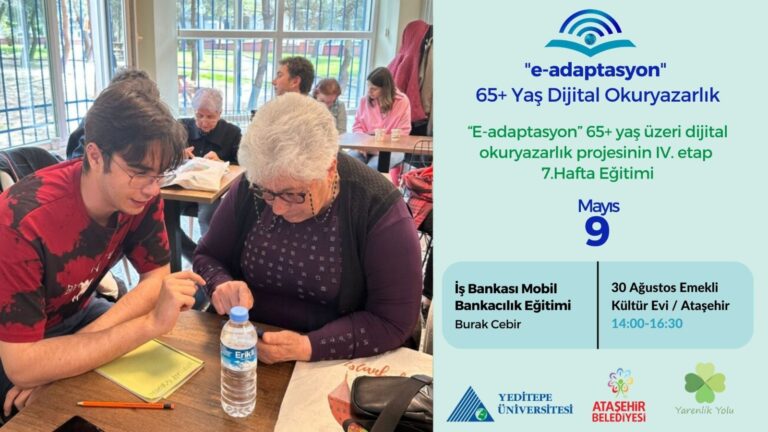 “65+yaş Dijital Adaptasyon” 4.Etap 7. Hafta eğitimi ile devam ediyor!